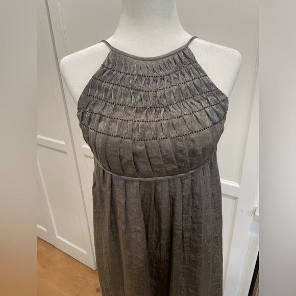 Adrianna Papell Brown Shiny Metallic Mini Dress- Size 10 - Picture 3 of 15